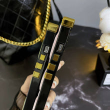 Load image into Gallery viewer, Velvet Grid Pearl Bracelet iPhone Case, Side View