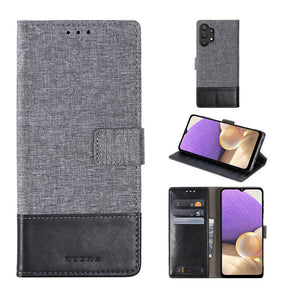 Canvas Samsung A Series Case Flip Window Fold Cover