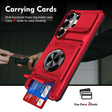 Load image into Gallery viewer, Card Slot Finger Ring Holder Samsung Case, Carrying Card