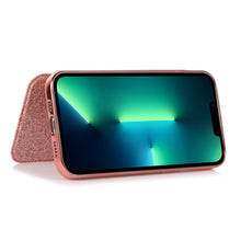 Load image into Gallery viewer, Glitter PU Leather Flip Window iPhone Case