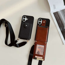 Load image into Gallery viewer, Flip Up and Down Card Bag With Adjustable Lanyard iPhone Case, Bag Display