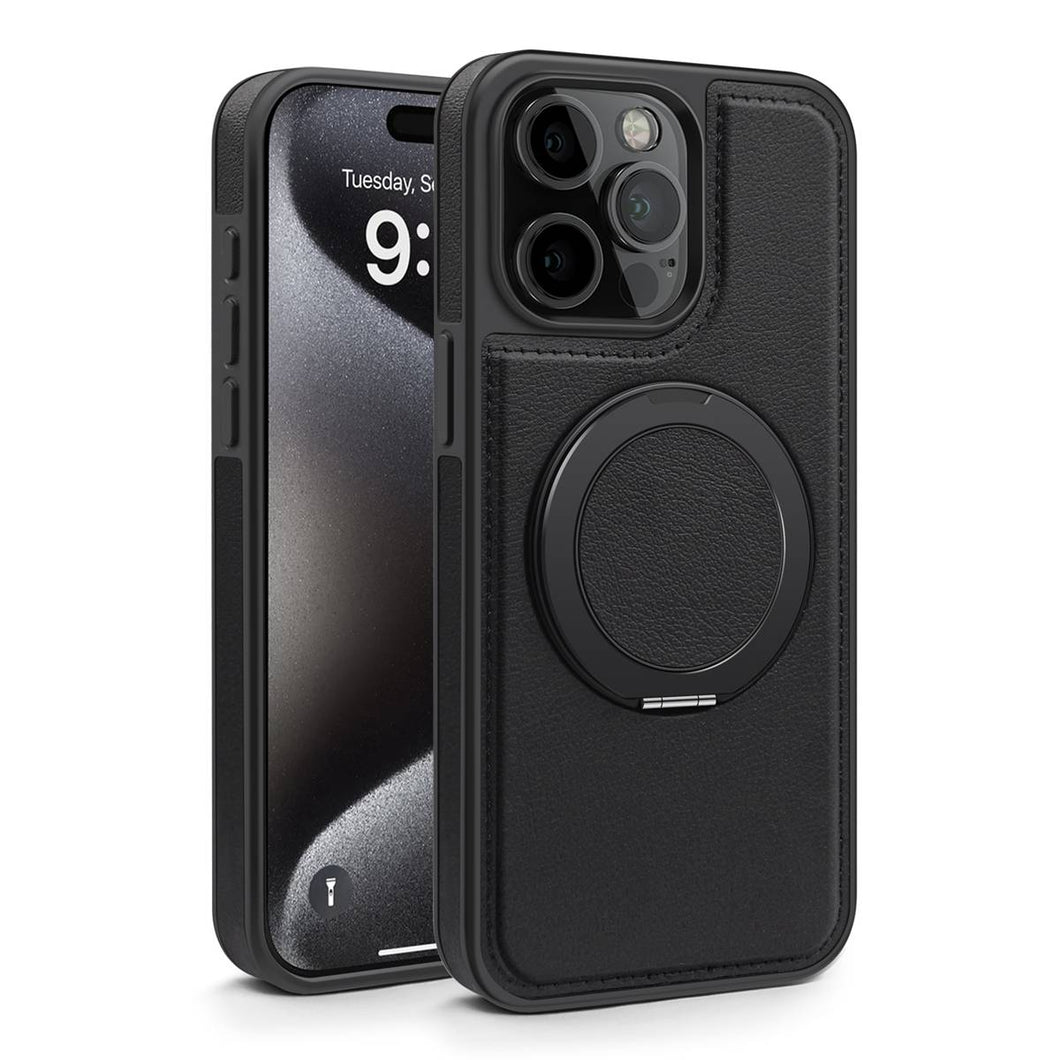 360 Rotation MagSafe Holder iPhone Case, black