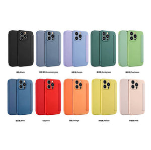 iPhone Case Flip Liquid Skin Feel Cover