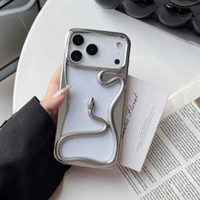 Load image into Gallery viewer, Plating Snake iPhone Case, Front Silver View