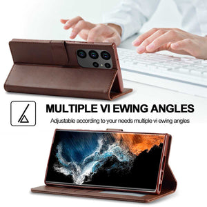Huawei Case Magnetic Snap Buckle Card Slot Leather Cover