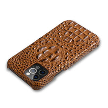 Load image into Gallery viewer, Apple iPhone Case 3D Crocodile Leather Cover, Back View