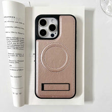 Load image into Gallery viewer, MagSafe Holder Leahter iPhone Case