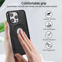 Load image into Gallery viewer, MagSafe Holder iPhone Case Hollow Leather Cover