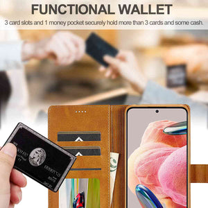 Xiaomi Case Magnetic Snap Buckle Card Slot Leather Cover