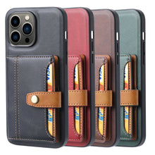 Load image into Gallery viewer, Veneer Card iPhone Leather Case, 4 Colors Display