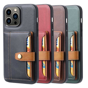 Veneer Card iPhone Leather Case, 4 Colors Display