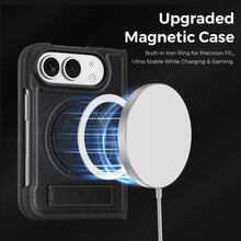 Load image into Gallery viewer, Leather MageSafe Holder Case for iPhone Samsung Google Fold and Flip Phone