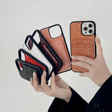 Load image into Gallery viewer, Crocodile Card Slot iPhone Case, 6 Colors Display
