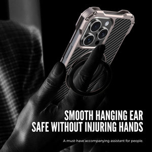Carbon Fiber iPhone 15 Pro Max Finger Holder Case