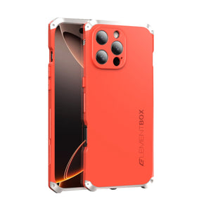 Apple iPhone 16 Pro Max Frosted Metal Case, Red Silver