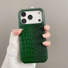 Load image into Gallery viewer, Gradient Crocodile Leather iPhone Case, Green