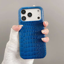 Load image into Gallery viewer, Gradient Crocodile Leather iPhone Case, Blue