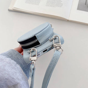  Lanyard Love Bag iPhone Case, Bottom View Blue