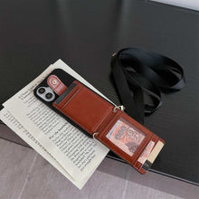 Load image into Gallery viewer, Flip Up and Down Card Bag With Adjustable Lanyard iPhone Case, Bag Detail