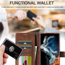 Load image into Gallery viewer, Samsung A Series Case Magnetic Snap Buckle Card Slot Leather Cover