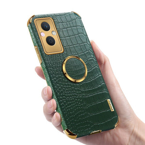 Realme Crocodile Pattern PU Leather With Holder Protective Cover