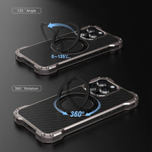 Load image into Gallery viewer, Carbon Fiber iPhone 15 Pro Max Finger Holder Case