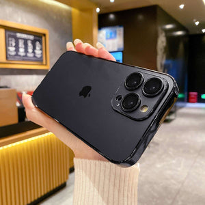 Black Luxury AG Glass Skin Feeling Good Hand Feeling Full Body iPhone Case