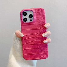 Load image into Gallery viewer, iPhone Crocodile Leather Case, Red