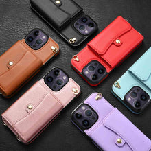 Load image into Gallery viewer, Organ Card Pack Leather iPhone Case, 6 Colors Display