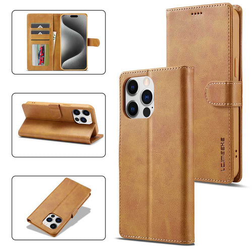 iPhone Case Magnetic Snap Buckle Card Slot Leather Cover