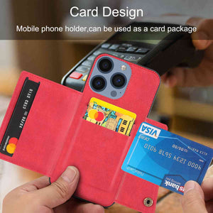 Double-buckle Card Holder Apple iPhone Case