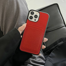 Load image into Gallery viewer, Crocodile Card Slot iPhone Case, Red Display