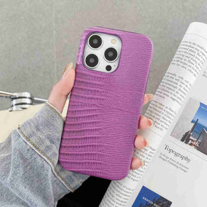 Lizard PU Leather iPhone Case, Purple