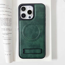Load image into Gallery viewer, MagSafe Holder Leahter iPhone Case