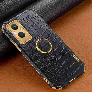 Realme Crocodile Pattern PU Leather With Holder Protective Cover