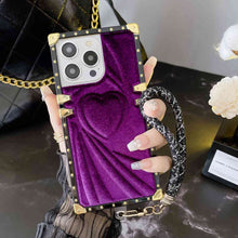 Load image into Gallery viewer, Velvet Love With Hand Rope iPhone Case, Purple+Hand Rope