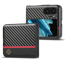 Load image into Gallery viewer, Carbon Fiber Pattern Flip Fold Case