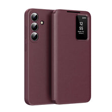 Load image into Gallery viewer, Samsung Smart Window Card Slot Leather Cover,  Red