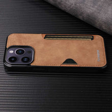 Load image into Gallery viewer, F5 Card Slot PU Leather Case for iPhone Series, installed view