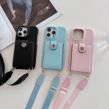 Load image into Gallery viewer, Lychee Up and Down Lanyard iPhone Case