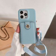 Load image into Gallery viewer, Lychee Up and Down Lanyard iPhone Case