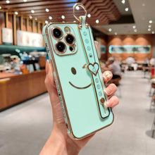 Load image into Gallery viewer, Soft TPU Handmade Smile Wristband iPhone Case, Green