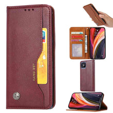 Load image into Gallery viewer, Apple iPhone Leather Case Cover, Wine Red Panoramic display