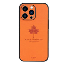 Load image into Gallery viewer, Leather Maple Leaf Pattern Case for Apple iPhone Cover
