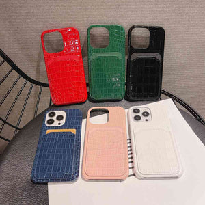 Crocodile iPhone Card Slot Cover, 6 Colors Display