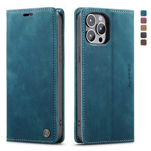 Load image into Gallery viewer, 013 Caseme iPhone Leather Case, Blue Overall View