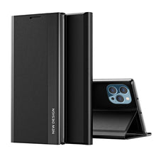 Load image into Gallery viewer, Apple iPhone Case Bracket Magnetic Flip Window Protective Cover, Black