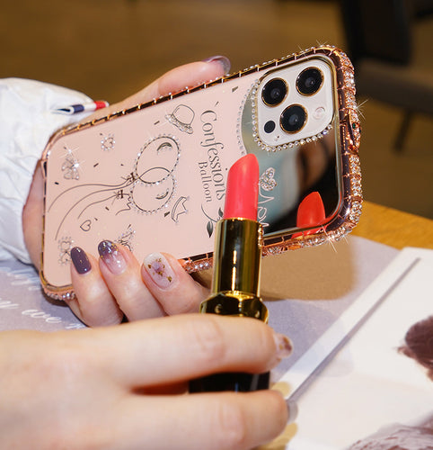 Diamond Metal Bumper Mirror iPhone Case, Overall View