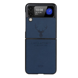 Leather Deer Pattern Case for Samsung Galaxy Z Flip 3 4 Fold 3 4 Cover - yhsmall