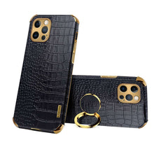 Load image into Gallery viewer, Apple iPhone Crocodile Pattern PU Leather With Holder Protective Cover